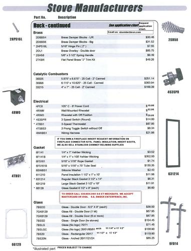 Buck Stove Parts